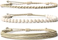 Vista 233 de Handmade Natural Stone Beaded Healing Bracelet Gift for Men Adjustable Rope String Bracelet