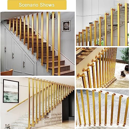 Balustrade murale antidérapante dorée 50 cm en L pour escalier