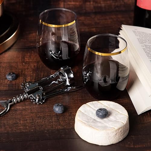 Miniatura 11 de SUT Copas de vino desechables transparentes sin tallo, vasos irrompibles de 12 onzas, paquete de 32 unidades, inastillables, reciclables, vasos