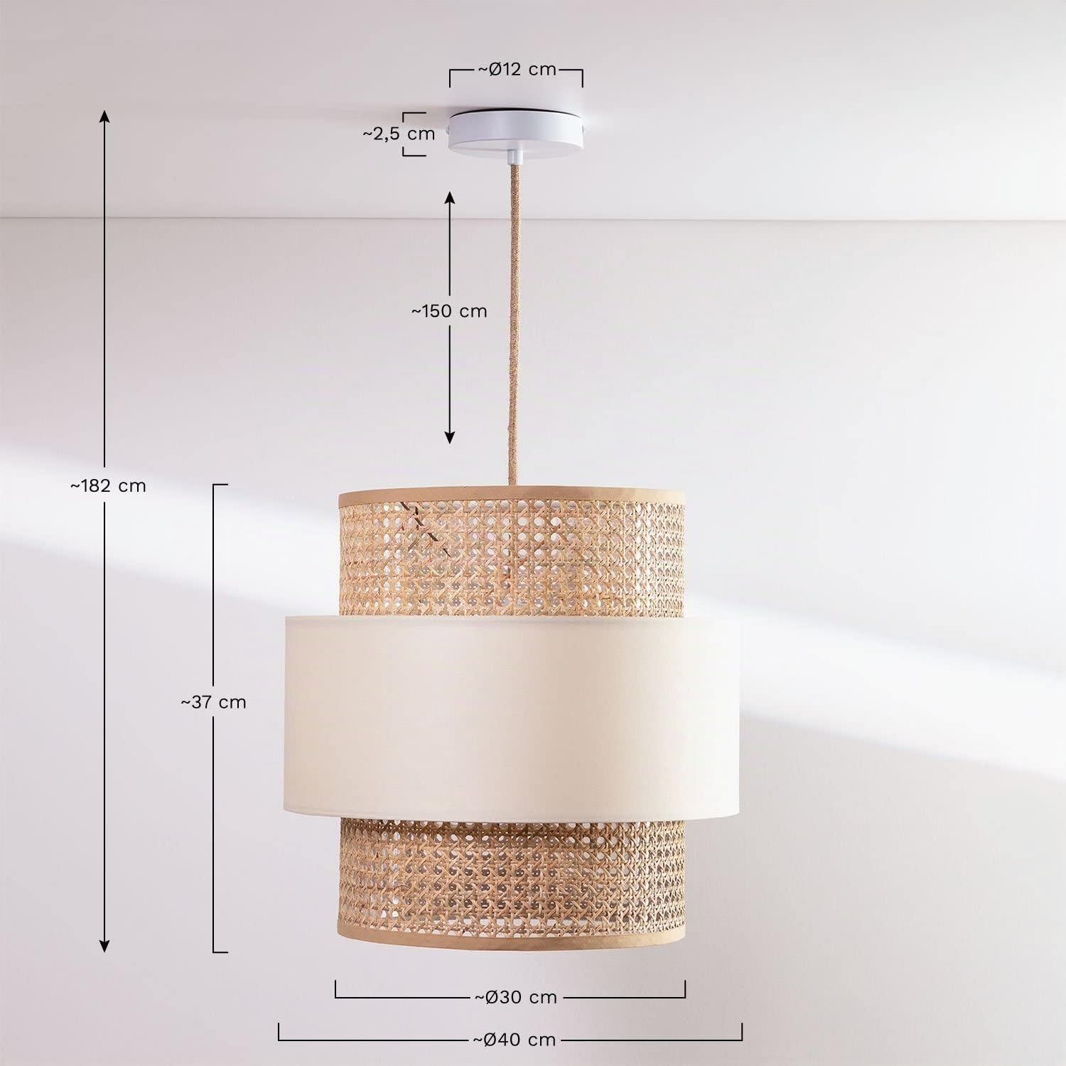 SKLUM Lampe Suspendue en Rotin Satu Nu brun pâle