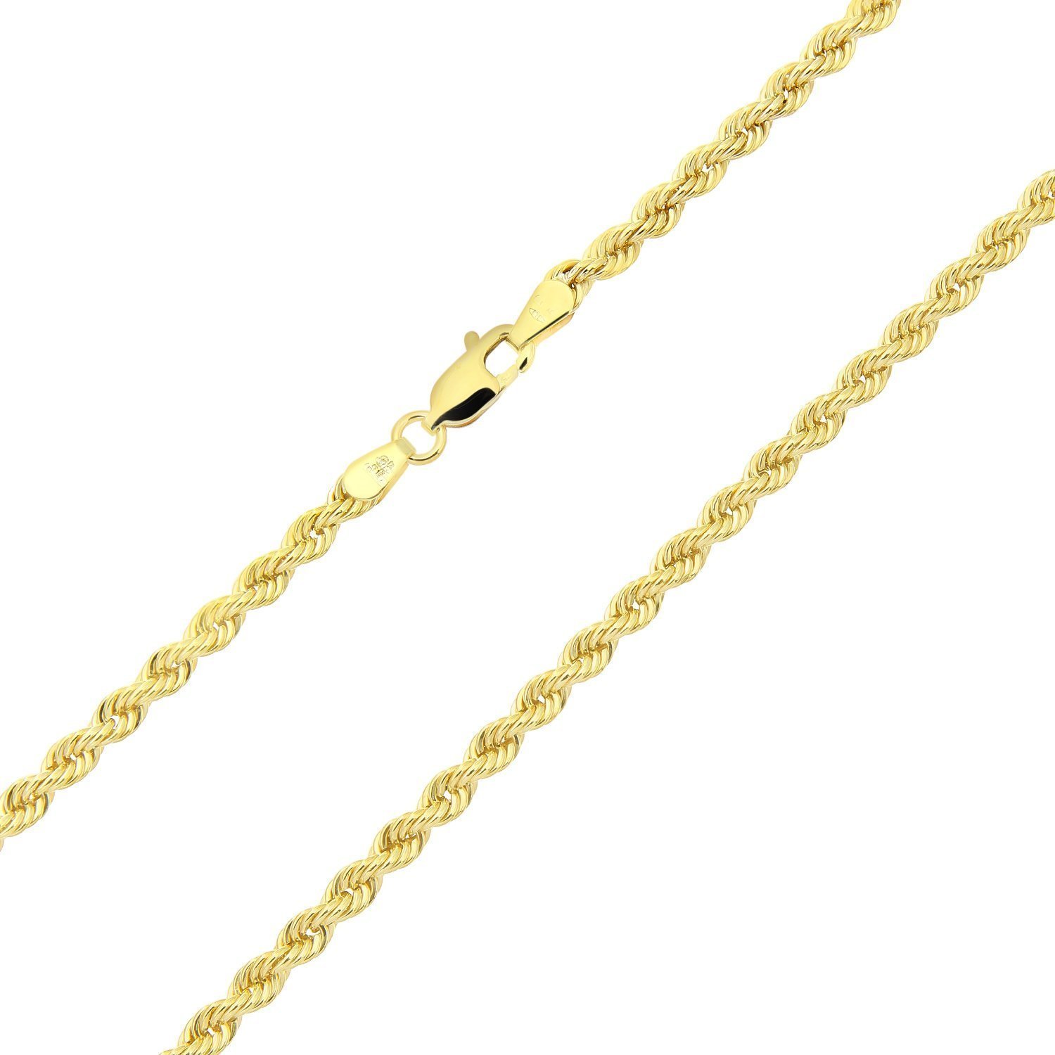 18 Karat / 750 Gold Kordelkette Gelbgold Unisex Kette - 3 mm. Breit - Länge wählbar