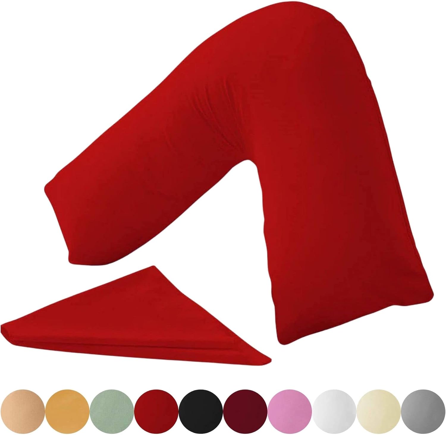 KANAK V Shaped Pillowcase Plain Polycotton Back & Neck Support V Pillow