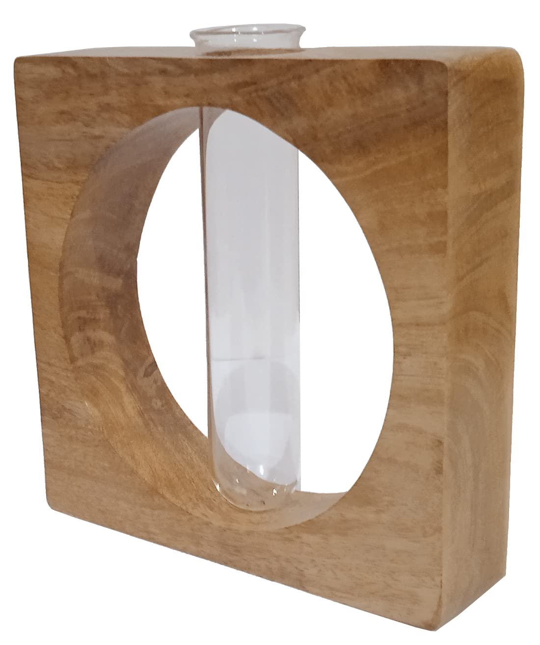 Purpledip Wooden Tabletop Planter For Indoor Outdoor Use: Unique Plant Vase Flower Pot With Supporting Tube (12630) - Image 3
