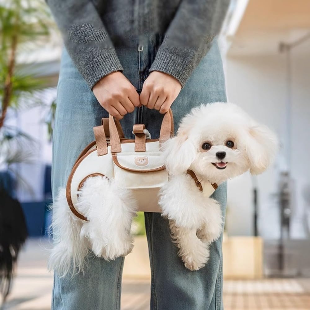Adjustable Pet Sling Carrier - Breathable Oxford Shoulder Strap Harness, Portable Travel Support with 59-Inch Leash for Small Medium Dogs Cats(M)