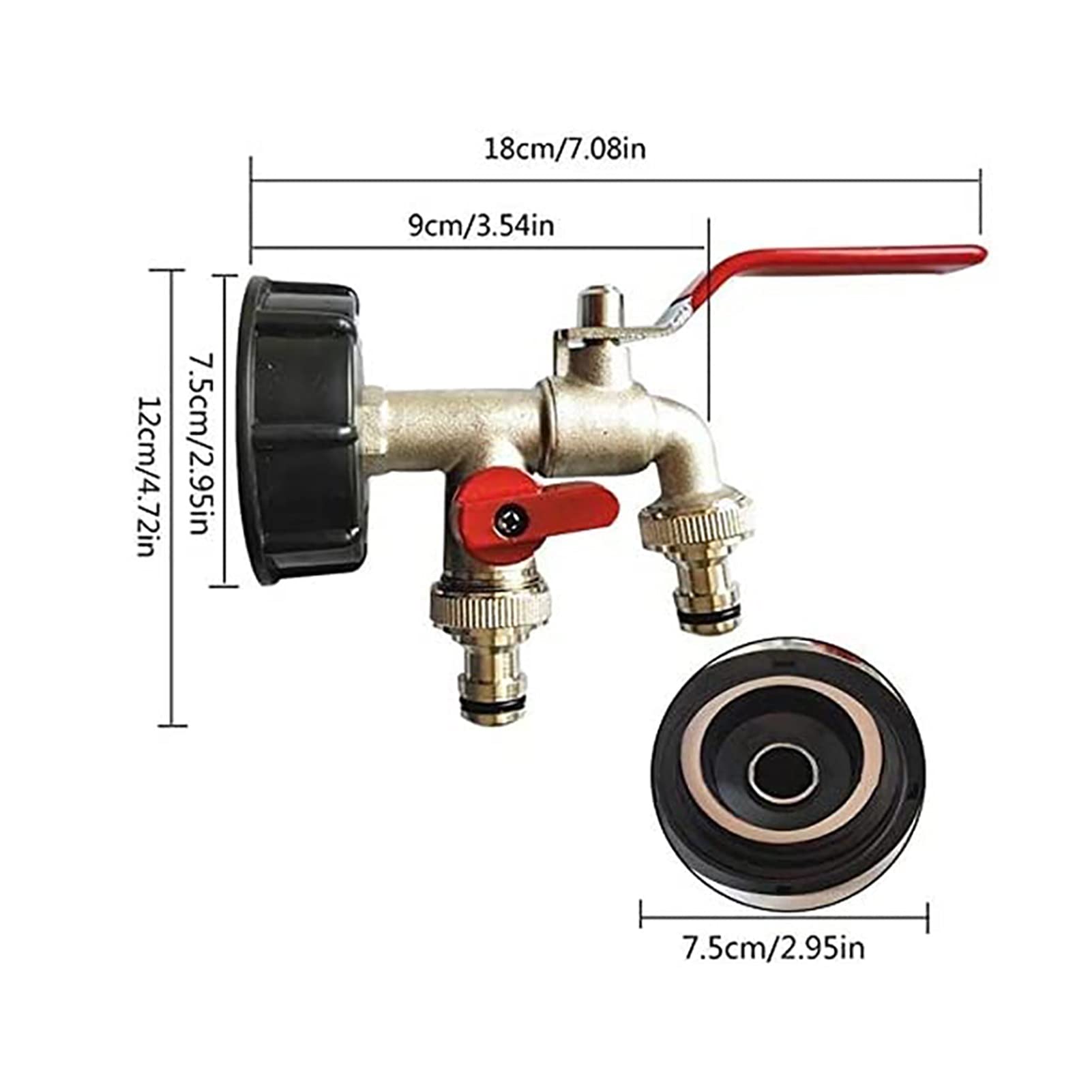 Raccordi per Tubi di irrigazione, Connettore Doppio Rubinetto for Serbatoio dell'Acqua IBC for irrigazione a Goccia 1000 Litri for Giardino Domestico
