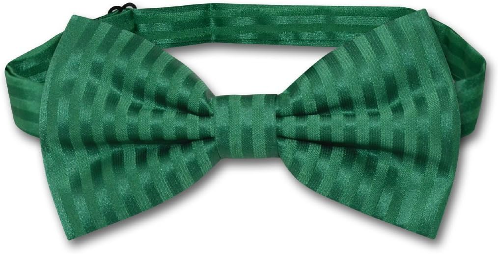 Vesuvio Napoli Men's Dress Vest & BOWTie BLACK Vertical Striped Design Bow Tie Set for Suit Tux