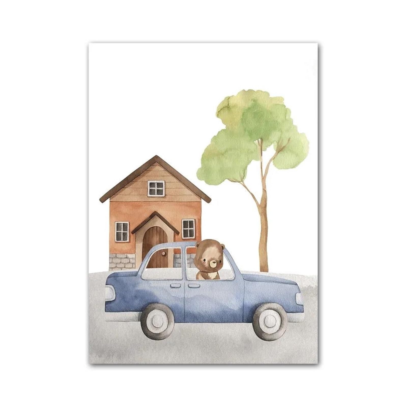 Peinture Voiture Girafe XENITE pour embellir la chambre de bébé 40x60cm