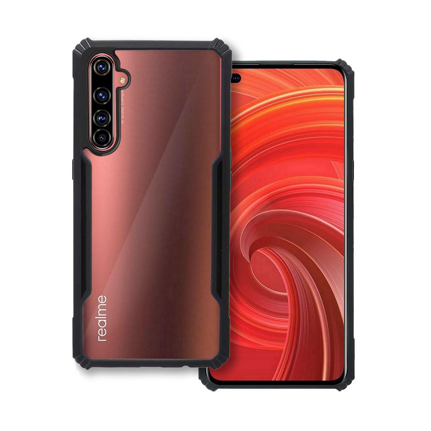Plus 360 Degree Protection Black Border Back Cover for Realme X50 Pro - Black (B0CDH9H4RM) Amazon Price History, Amazon Price Tracker