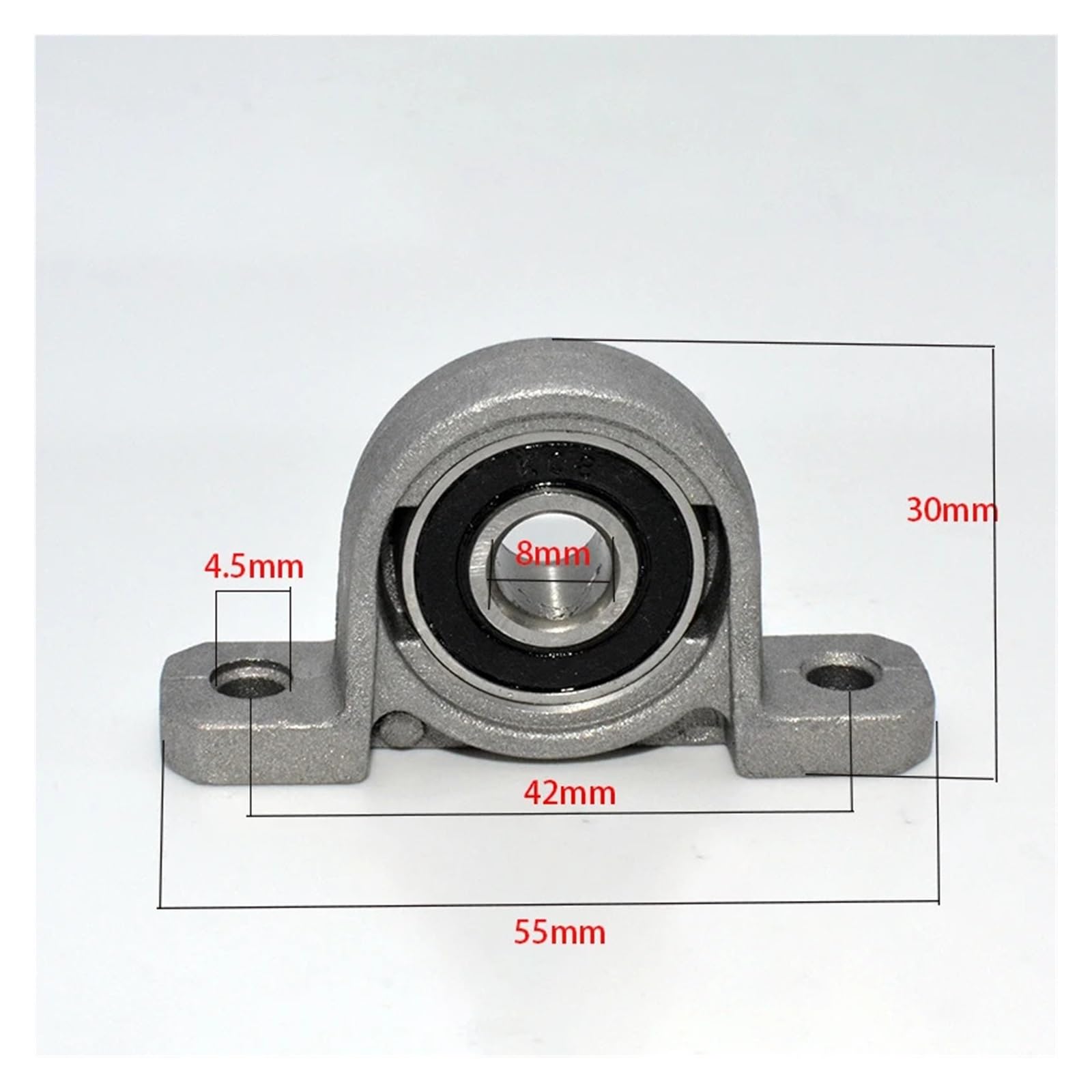 Rodamiento con bloque de almohadilla, Soporte de bloque de almohada con cojinete de bolas de aleación de zinc de 8 mm de diámetro interior KP08