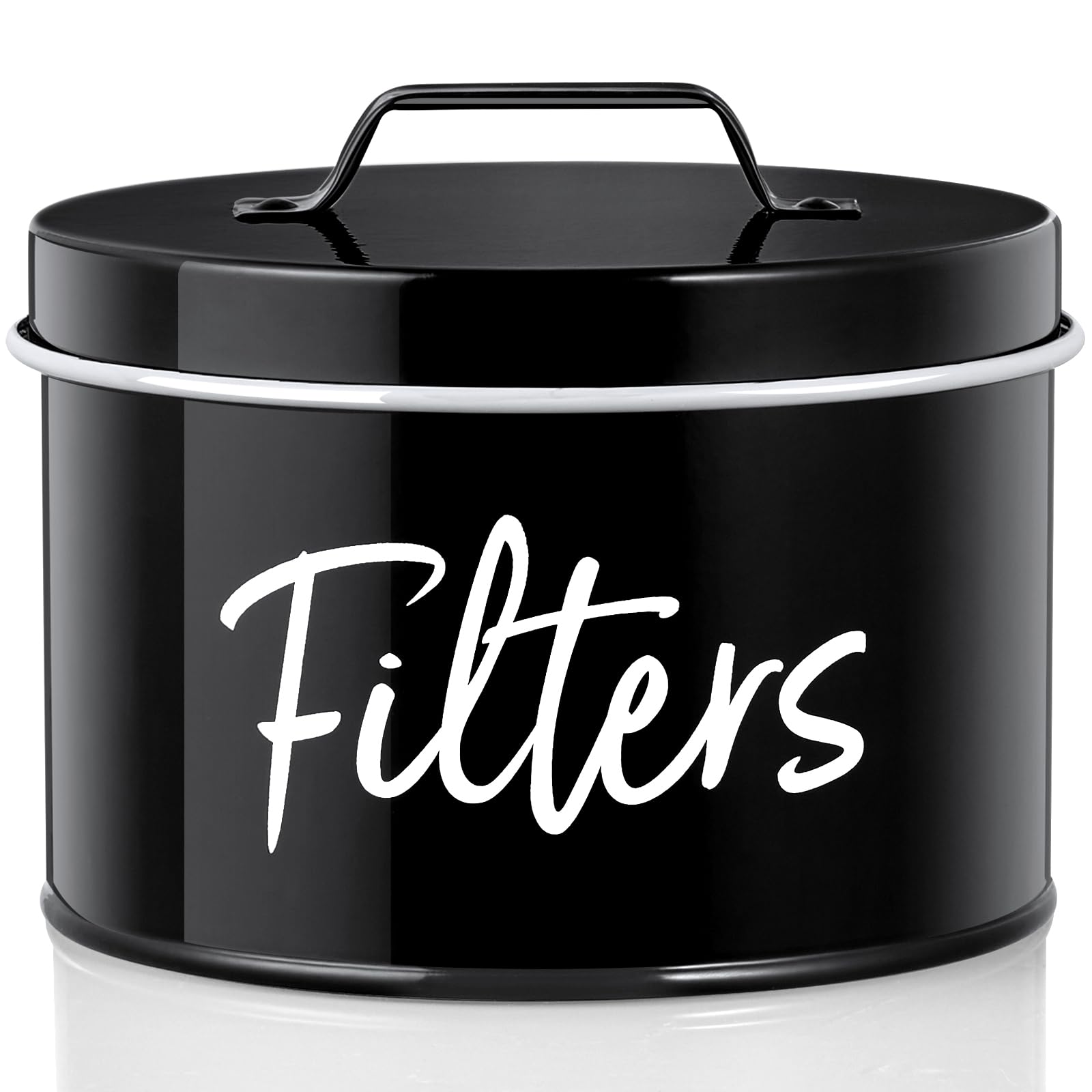 DRASTAR Coffee Filter Holder,Coffee Filter Container for Counter, Black Coffee Bar Station, Coffee Bar Accessories Organizer, Metal Coffee Filter Storage Basket for Counter