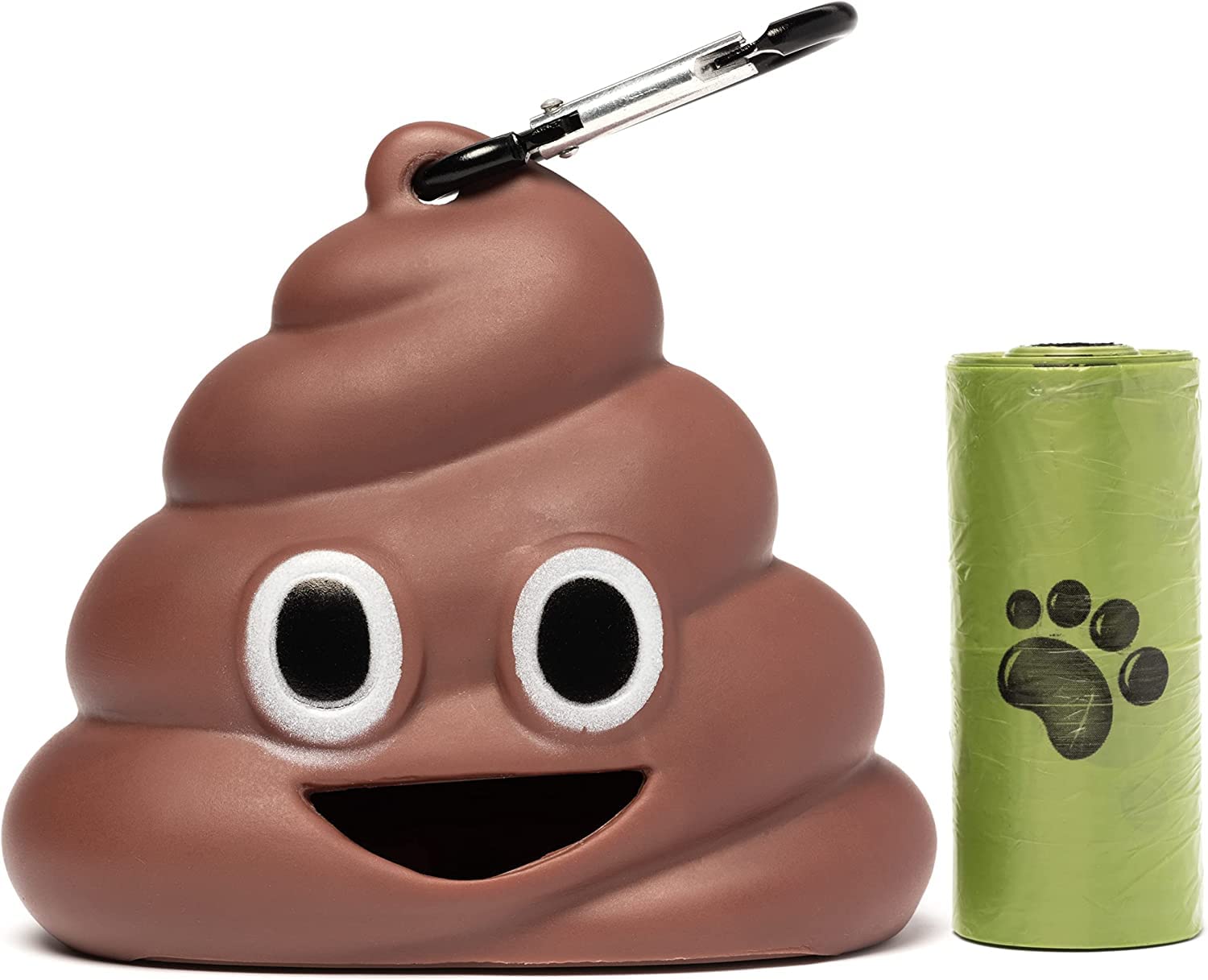 Dispenser Sacchetti Per Cani - A Forma Di Cacca - Con Moschettone - Silicone Morbido - Foto 5