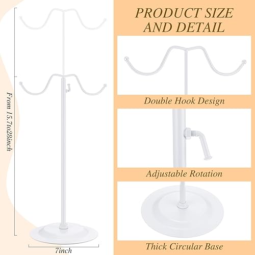 Miniatura 6 de Weysat Soporte para bolso de mano, soporte de exhibición para bolso de mano, soporte de metal para monedero, soporte ajustable de doble gancho para