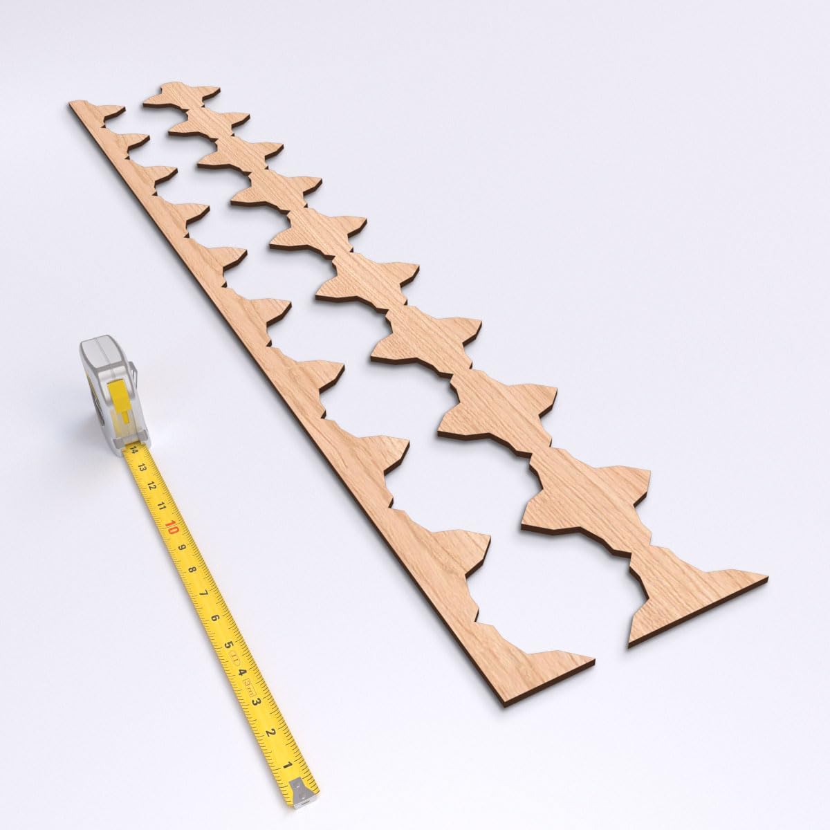 Ekena Millwork 47"H x 1/4"T Pandora Adjustable Wood Decorative Slat Wall Panel Kit, Hickory (contains 16 Slats + 1 Straight Edge Starter Slat)