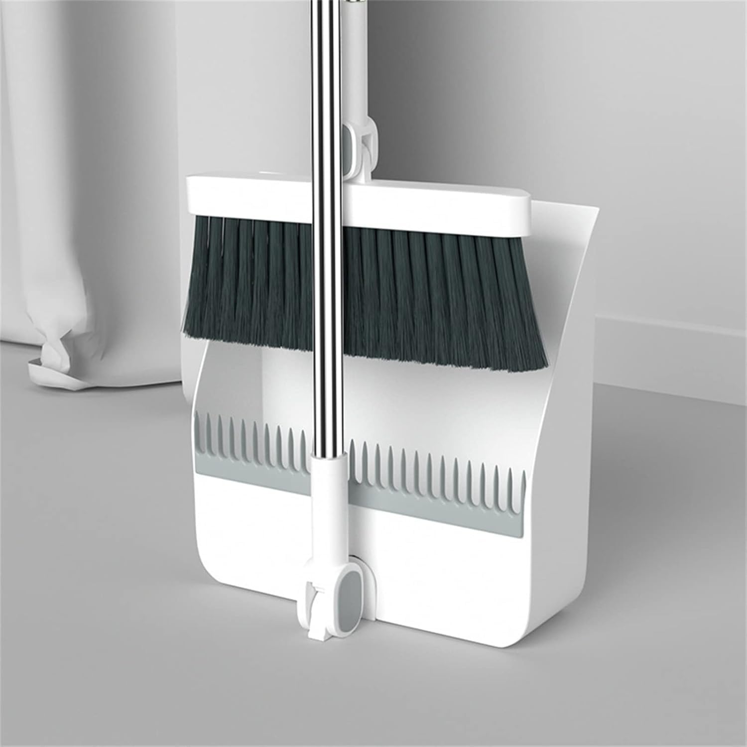Broom & Dustpan Set for Indoor/Outdoor Sweeping, 39” Long Handle w/Soft Bristle Brush for Home Use, Kitchen, Office & Lobby, Heavy-Duty Pet Hair Broom w/Standing Dust Pan (White) (B0D814NLRL) Amazon Price History, Amazon Price Tracker