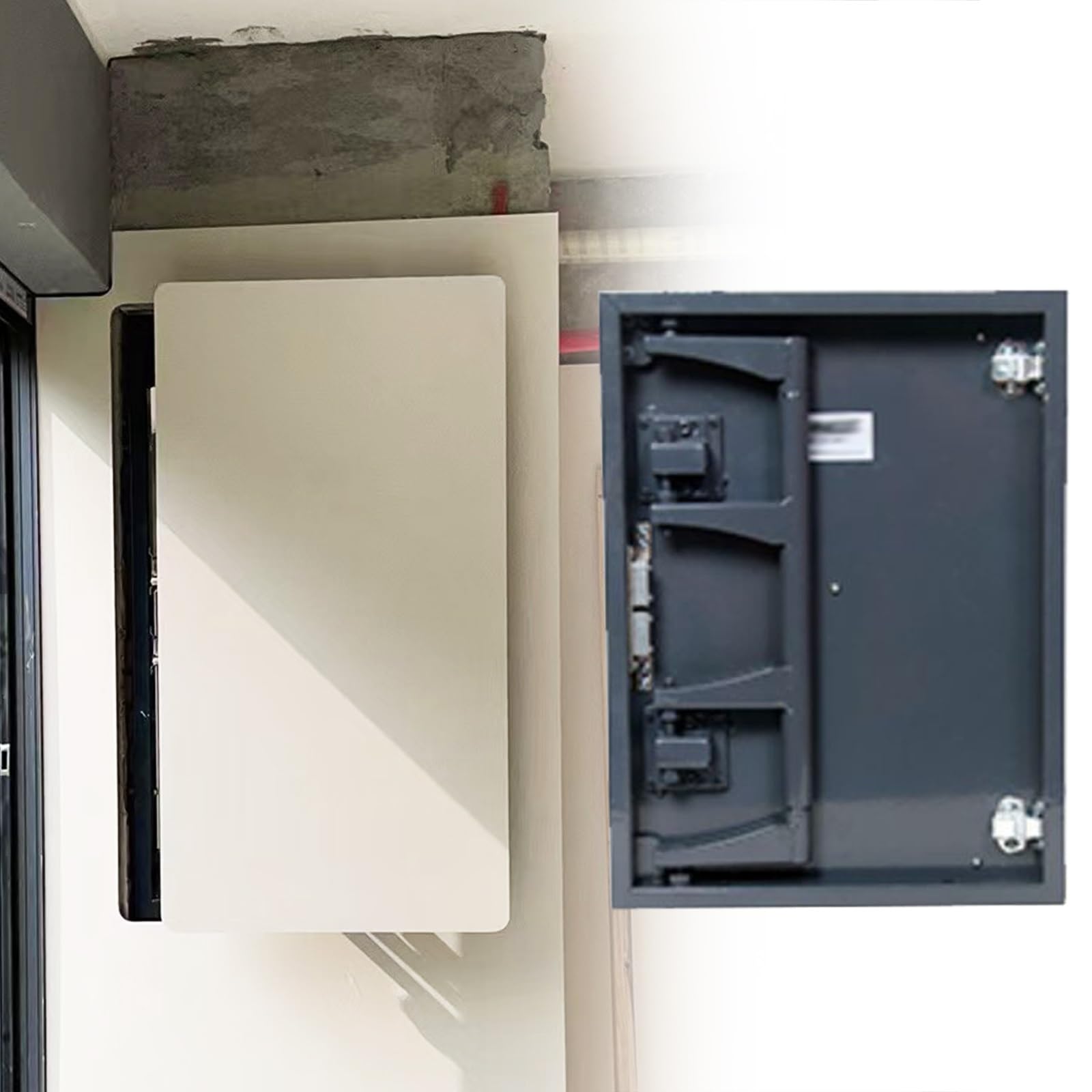 Hidden Tile Access Door, Utility Wall Cover Plate Plumbing Access Panel for Home Living Room Kitchen, Metal Invisible Touch Latch Inspection Doors(W 200mm/7.9in - H 300mm/11.8in)