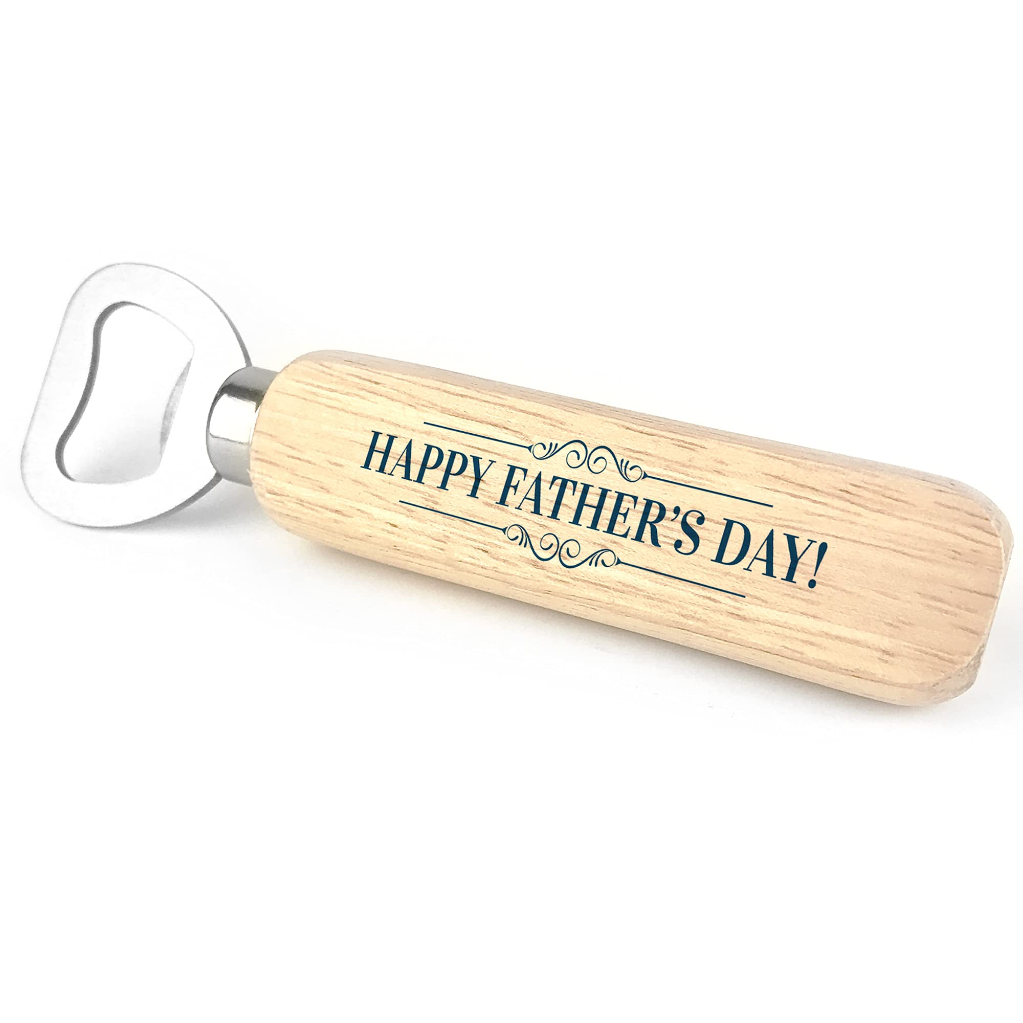 Red Ocean Happy Fathers Day Wooden Bottle Opener Gift for Dad Novelty Gifts for Him