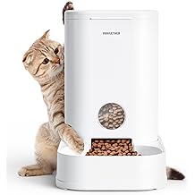 PAWGETHER&reg; Gravity Cat Feeder, Self-Dispensing Dog Food Dispenser, Pet Food Station 1 Gallon/3.5L Capacity Automatic Pet Feeder Cat &amp; Dog Food Bowl, Easy to Fill
