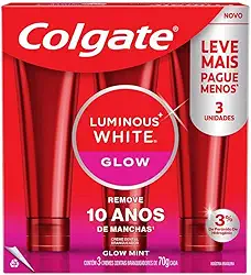 Creme Dental Para Clareamento Colgate Luminous White Glow 70g 3 un