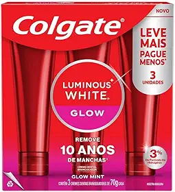 Creme Dental Para Clareamento Colgate Luminous White Glow 70g 3 un