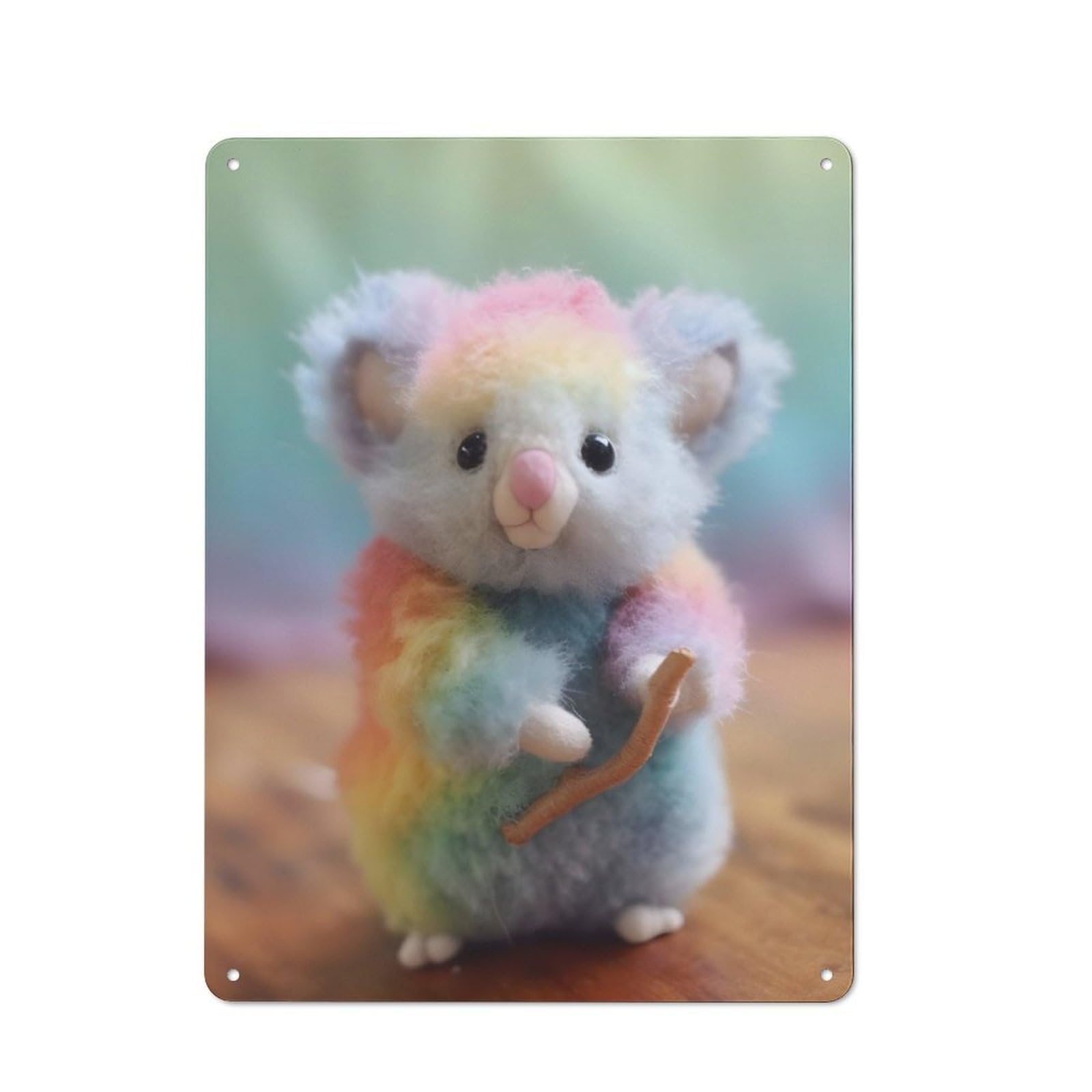 Junmoney Baby Colorful Koala Bear Vintage Tin Sign With Design 40X30cm, Nostalgic Nostalgic Wall Art For Living Room, Hallway, Kitchen Or Cafe