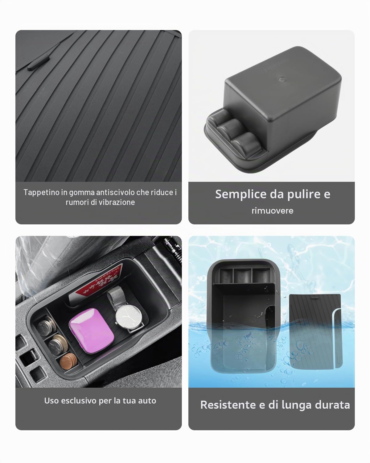 CDEFG Compatibile con Alfa Romeo Junior 2024 2025 2026 console centrale, vano portaoggetti, bracciolo, contenitore multifunzione per auto, centro, organizer per console organizer per vassoi junior