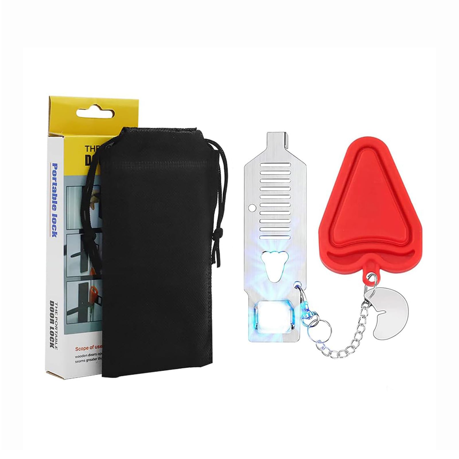 Upgraded Portable Door Lock Home Security Door Locker Devices & Door Stopper, Perfect Red Christmas Gifts Self Defense Travel Essentials for Hotel Apartment Airbnb Additional Safety (B0CJPR2XY4) Amazon Price History, Amazon Price Tracker