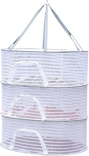 Rejilla de secado de hierbas, red plegable de malla con cremallera, red de secado de alimentos para secar suéter para secar semillas, hierbas,