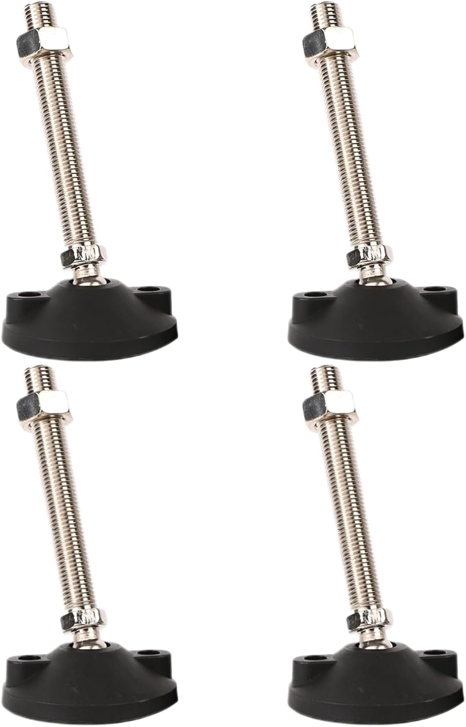 BORDSTRACT 4Pcs M20 Leveling Feet, Adjustable Threaded Levelers, Anti Skid Swivel Furniture Levelers, Heavy Duty Machine Leveling Feet for Workbench, Mechanical Equipment (D60*M20*100)