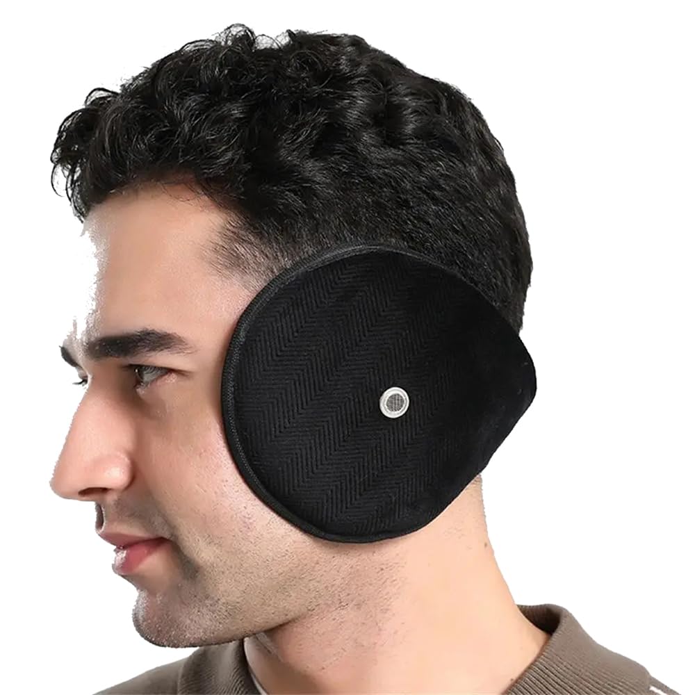 rr design Winter Ear Muffs Warm Women Men Plush Adjustable Ear Warmer Earmuffs Ear Protection Winter Accessories for Ski Running Hiking Camping Men Girls Woman Man-with ear hole amplifier-Pack of 1-picture-5