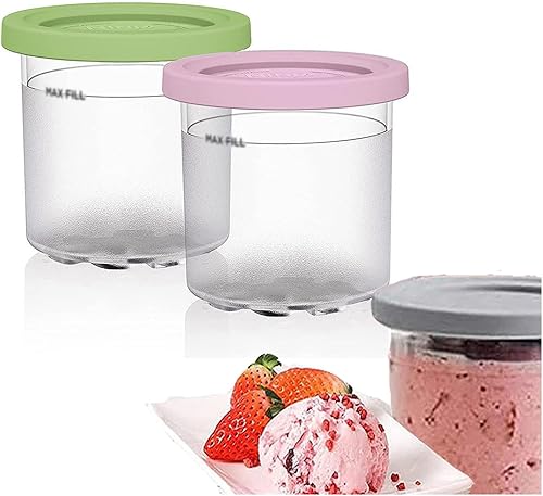 EVANEM 246PCS Creami Pints, for Ninja Creami Deluxe,16 OZ Ice Cream Containers Pint Airtight and Leaf-Proof for NC301 NC300 NC299AM Series Ice Cream