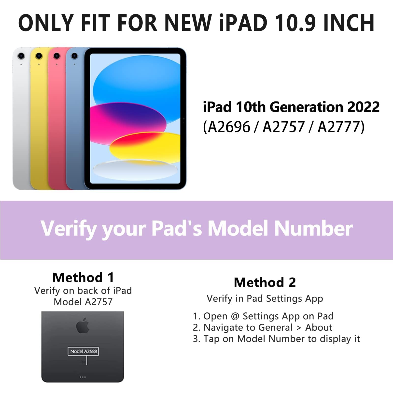 KARFUN Clavier pour iPad 10/11 Ème Generation (10,9" 2022/11" A16 2025), Housse de Protection Rotative à 360° avec Porte-Stylet, étui avec Clavier Trackpad Rétro-éclairé (Violet Clair)