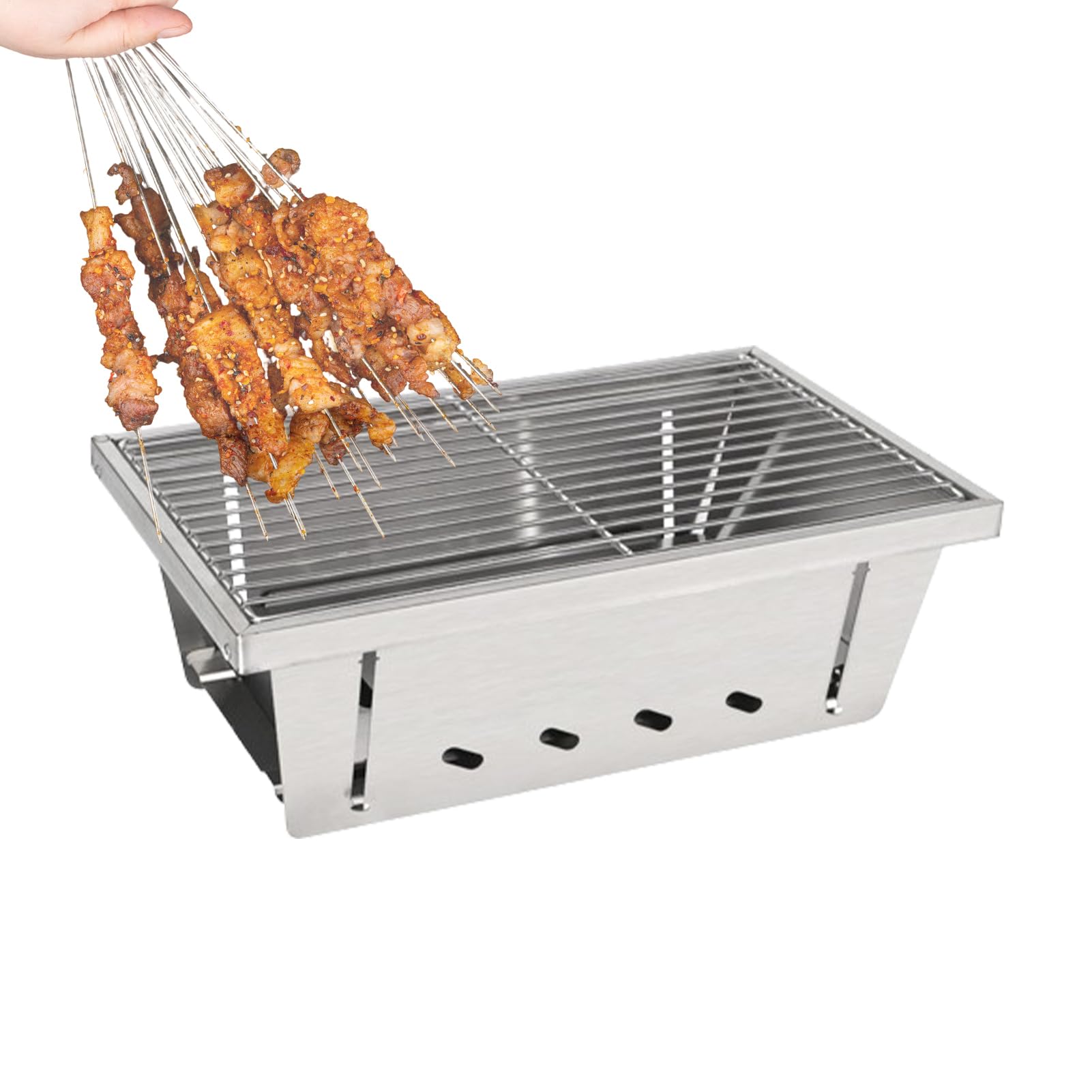 Przenośny Grill Naczynie Kuchenne Odporne Na Wiatr I Wysokie Temperatury Do | Grill Ogniskowy do Wędkarstwa Wędrówek Ogrodu Tarasu Podróży Pikników Imprez