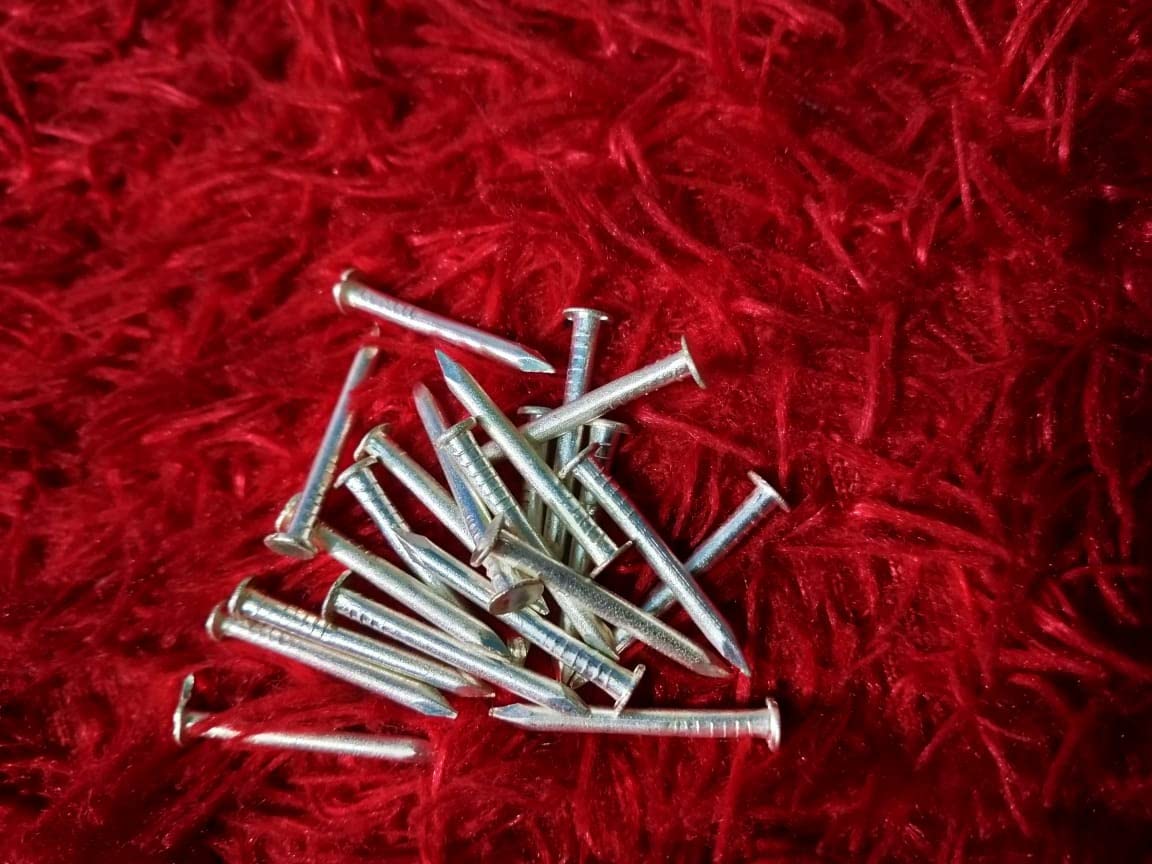 Silver Nail/Set of 5 / for Positive Energy, Peace, Prosperity/Keeps Evil Away/KEEL