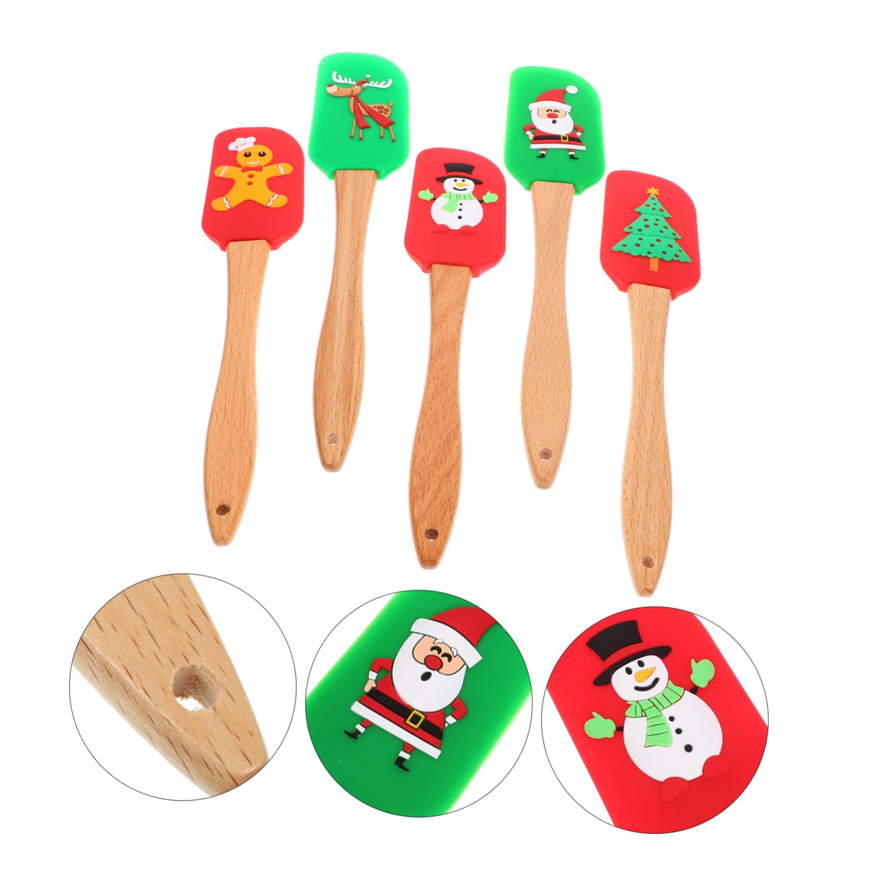 LALAFINA 5pièces Spatules De Cuisine Ergonomiques Pour Pâtisserie Ustensiles De Cuisine Pour Gâteaux Et Crèmes Style Mixte