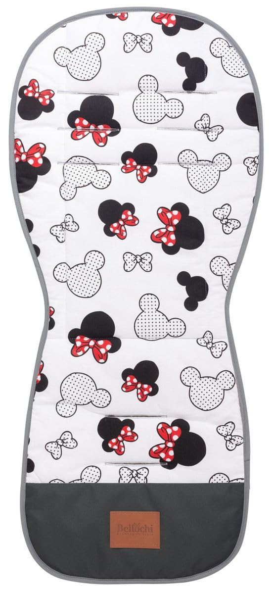 Bellochi - Rivestimento universale per passeggino, 85 x 37 cm, in cotone e velluto, motivo: topolino