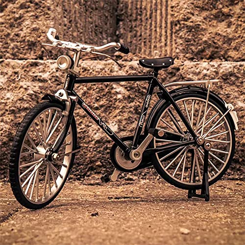 Image of Vucootli 2023 DIY Retro Bicycle Model Ornament for Kids, 1:10 Simulation Mini Bicycle Model Scale Kit with Inflator and Briefcase, Finger Bike Models Toys, Creative Iron Art Tabletop Ornament Toys