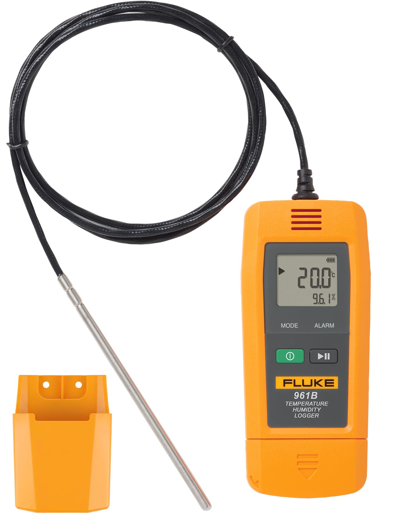 Fluke 961B Temperature Data Logger with external sensor FDA complaint USB Connection 32000 Points Record Capacity -85.0°C to 150.0°C IP54 Refrigerator Thermometer Vaccine (Pack of 1)