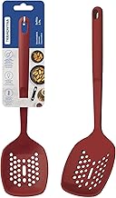 Tramontina Softta Red Silicone Skimmer – Heat‑Resistant to 210 °C – Safe for Nonstick & Ceramic Cookware – Perfect for Frying, Skimming & Serving