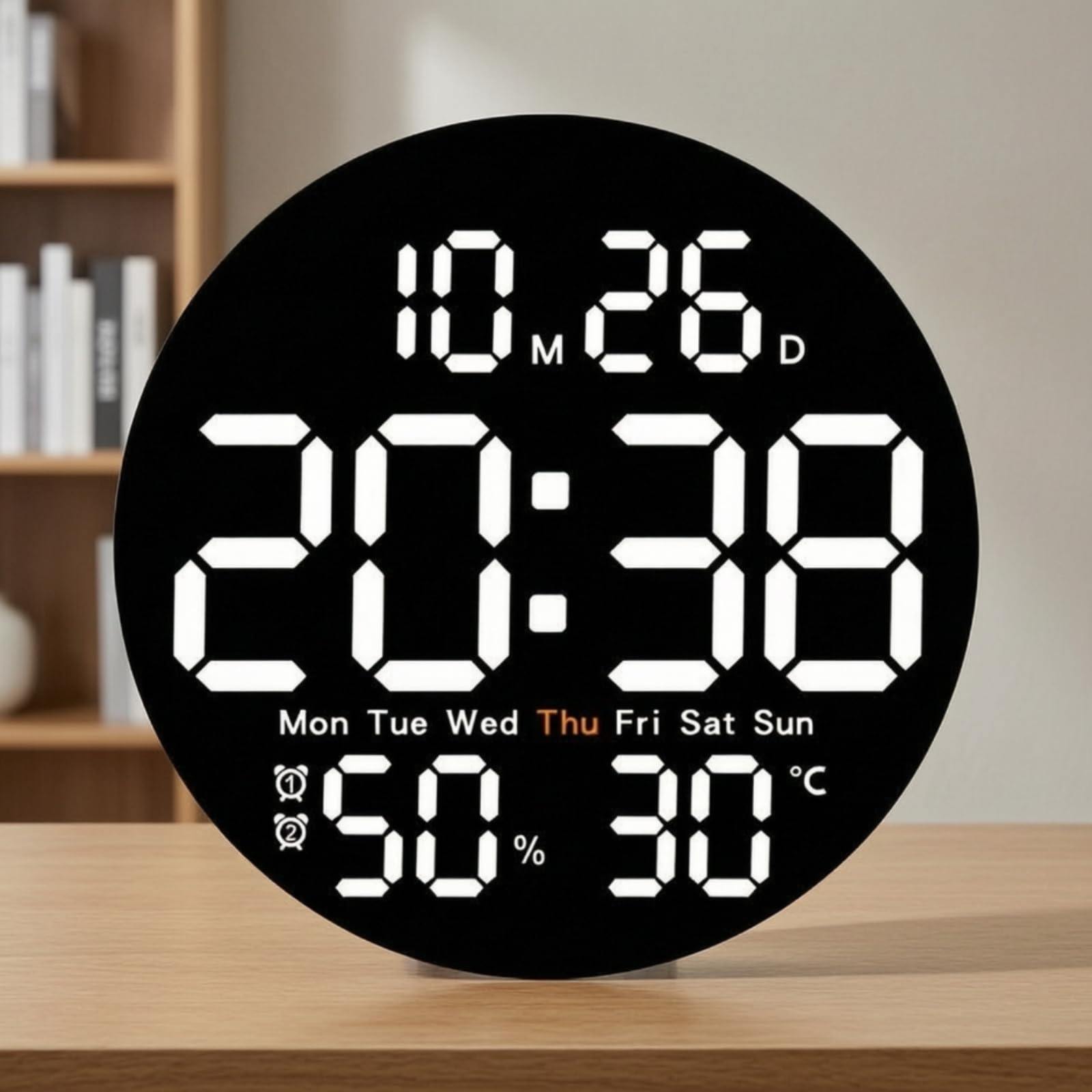 Orologio da Parete Digitale Grande Orologio Digitale con Temperatura Leggibile per Ufficio