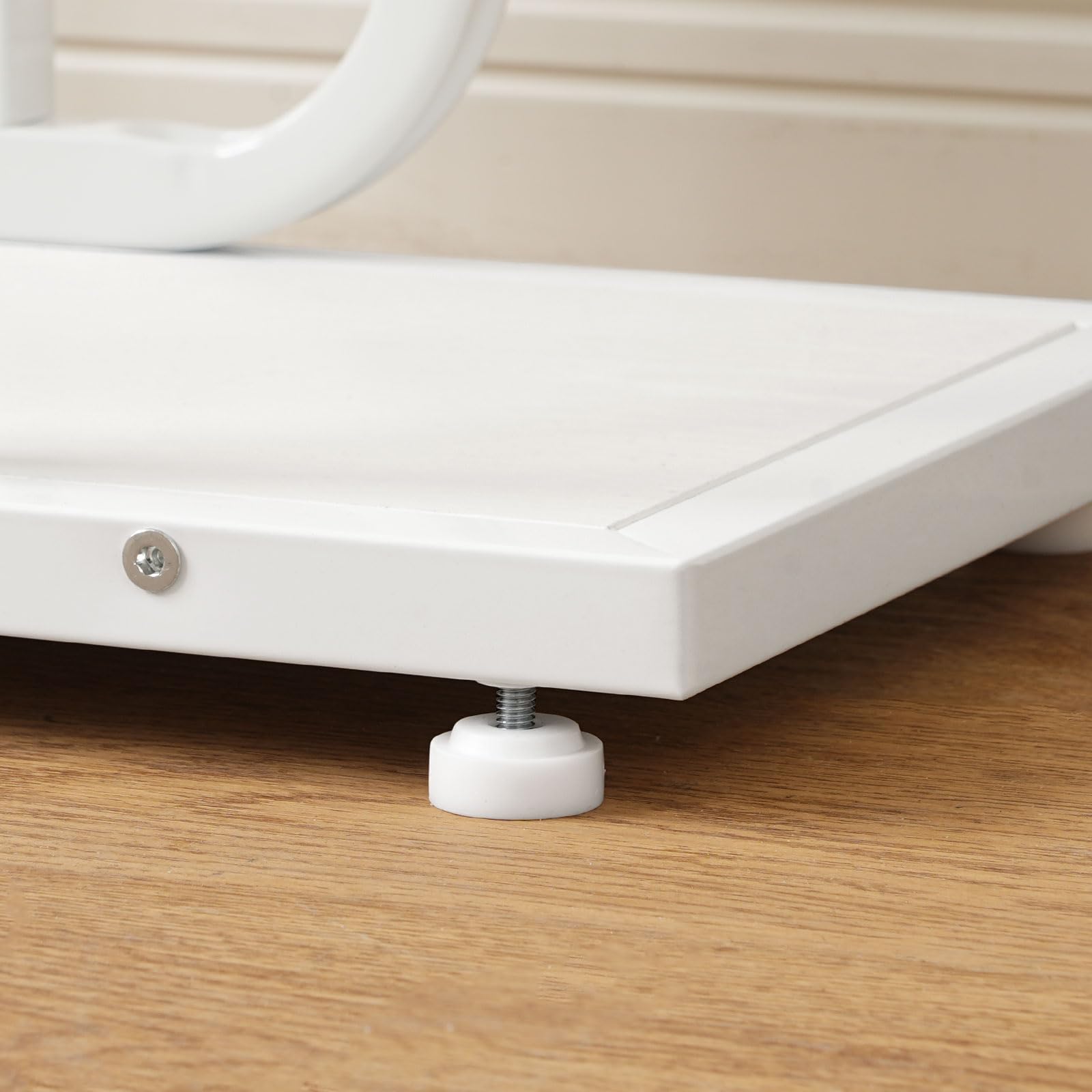 HOOBRO Table d’Entrée de Style Industriel avec Rangement, Présentoir à Structure Géométrique à 2 Niveaux, pour Entrée, Hall, Salon, Chambre, Salle à Manger, Couloir, Blanc EWW68XG01