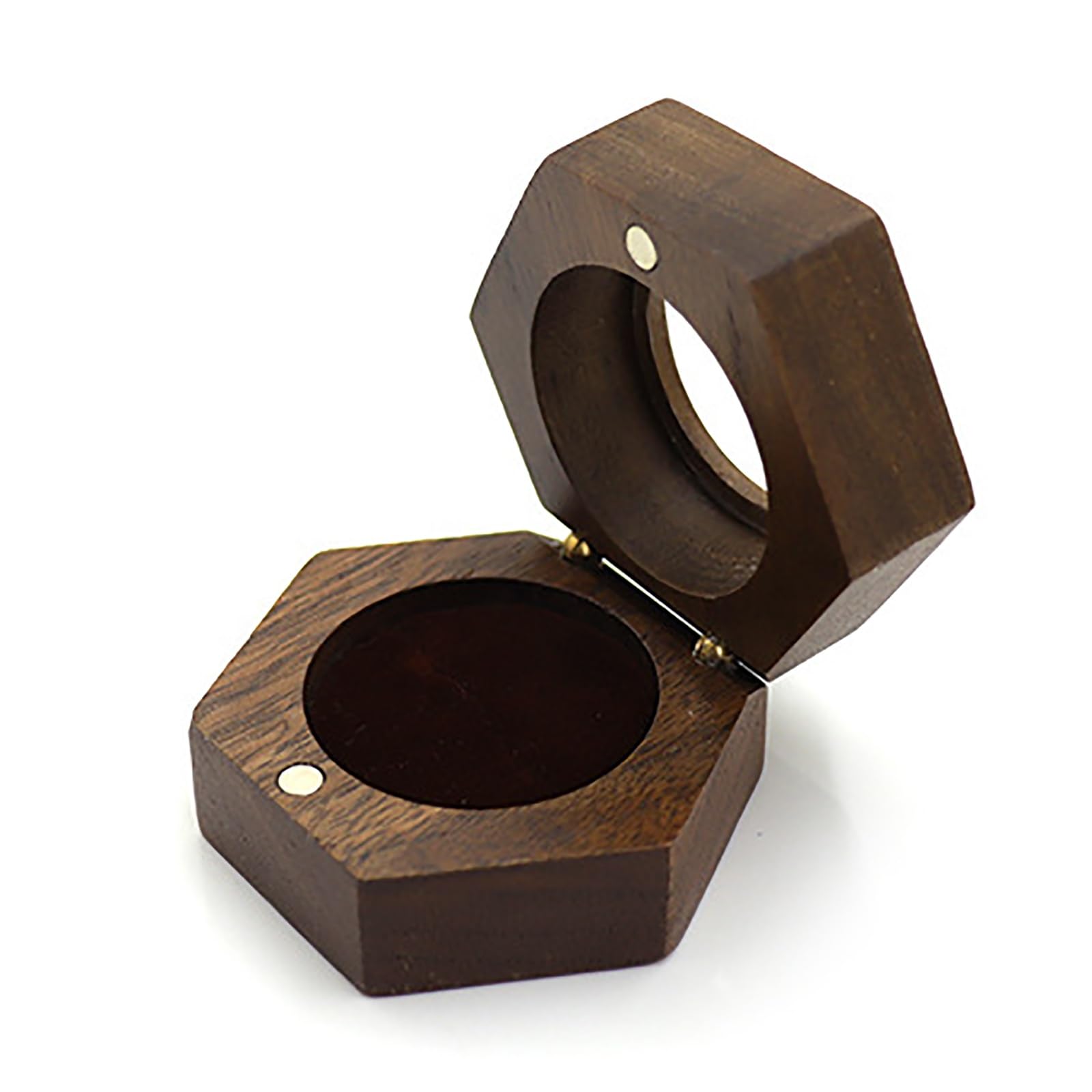DUMRALBQE Wooden Ring Box Wooden Velvet Lined Ring Box Storage for Storage and Placement(Coffee)