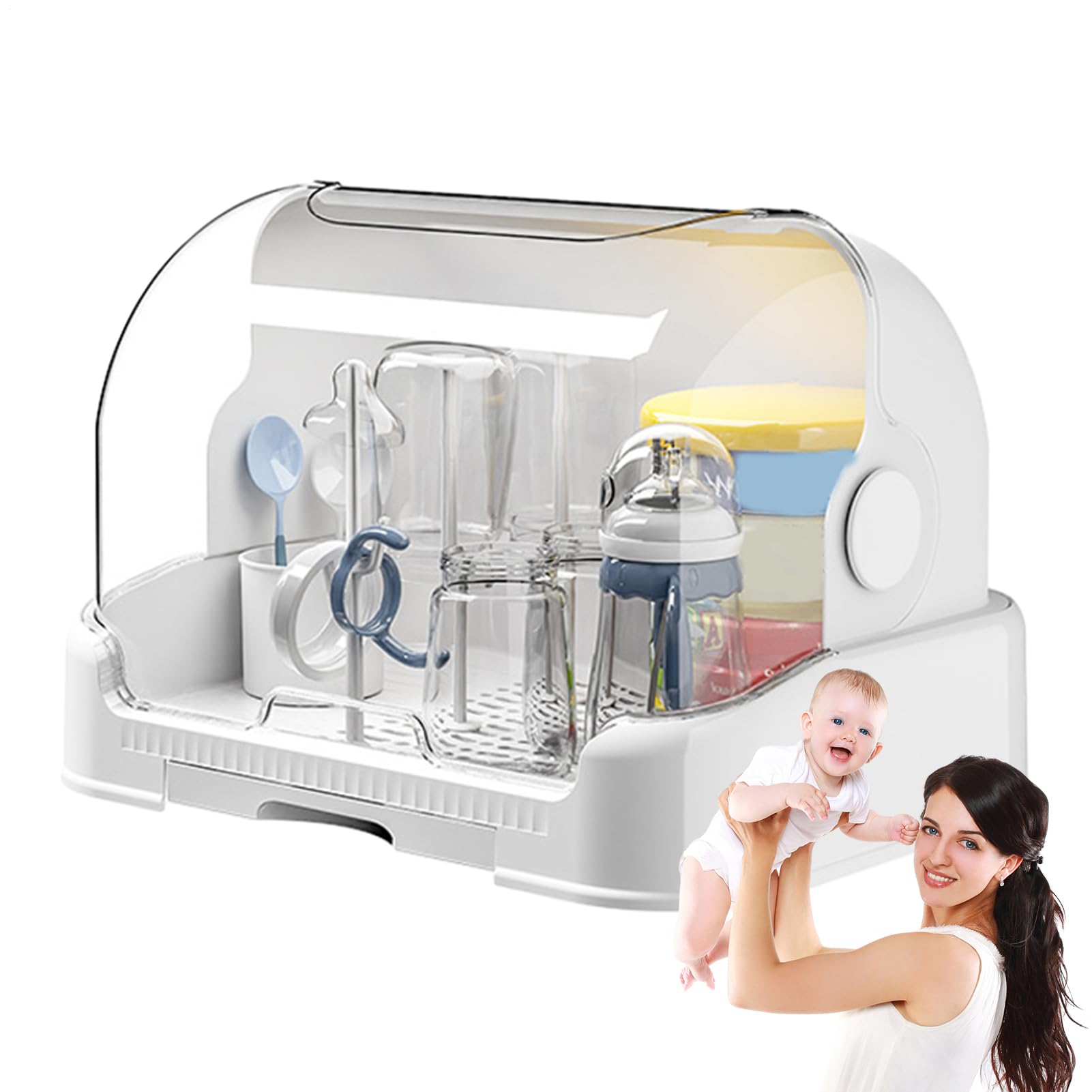 Wäscheständer für Babyflaschen, Aufbewahrungsbox für Kleinkindflaschen | Staubdichte Flaschenaufbewahrung mit Deckel - Langlebige Aufbewahrungsbox Kleinkindflaschen, Wäscheständer Flaschen