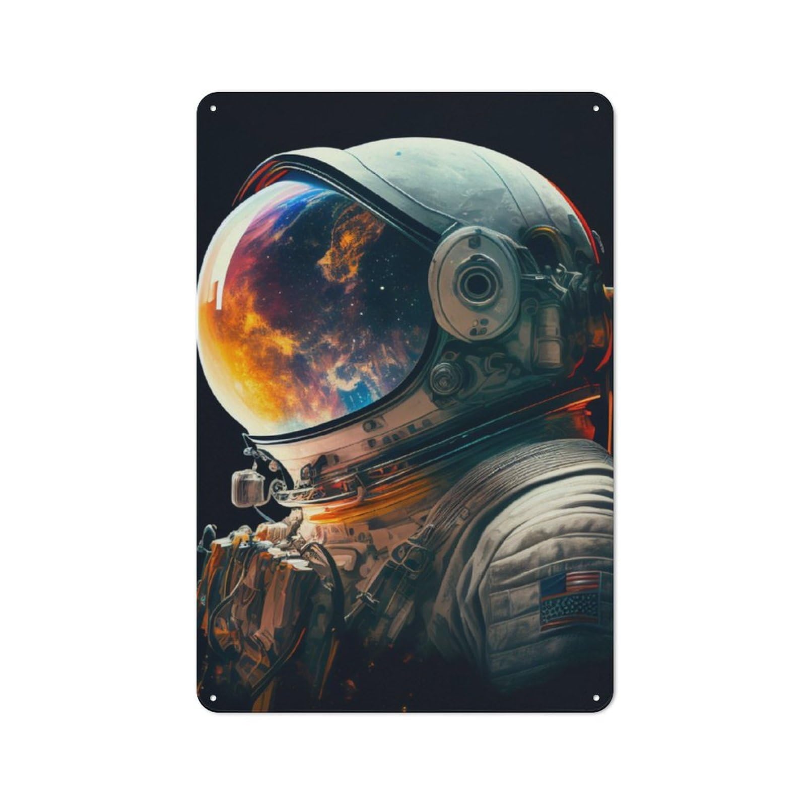 Junmoney Artful Earthly Reflection 30X20cm Retro Metal Sign With For Man Cave Or Games Room, Tin Sign Wall Decor For Games Rooms And Man Caves