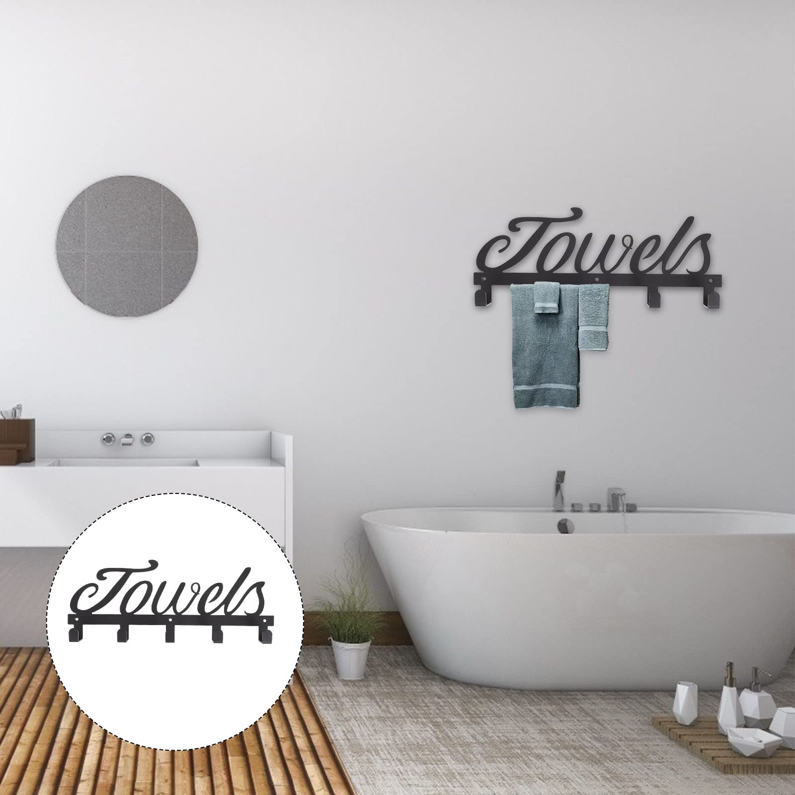 VASDEV Ganchos para Toallas Ganchos para Toallas Toallero de Montaje en Pared 1 Juego de toallero montado en la Pared Toallero de Cocina Toallero de baño Gancho Decoración para el hogar C