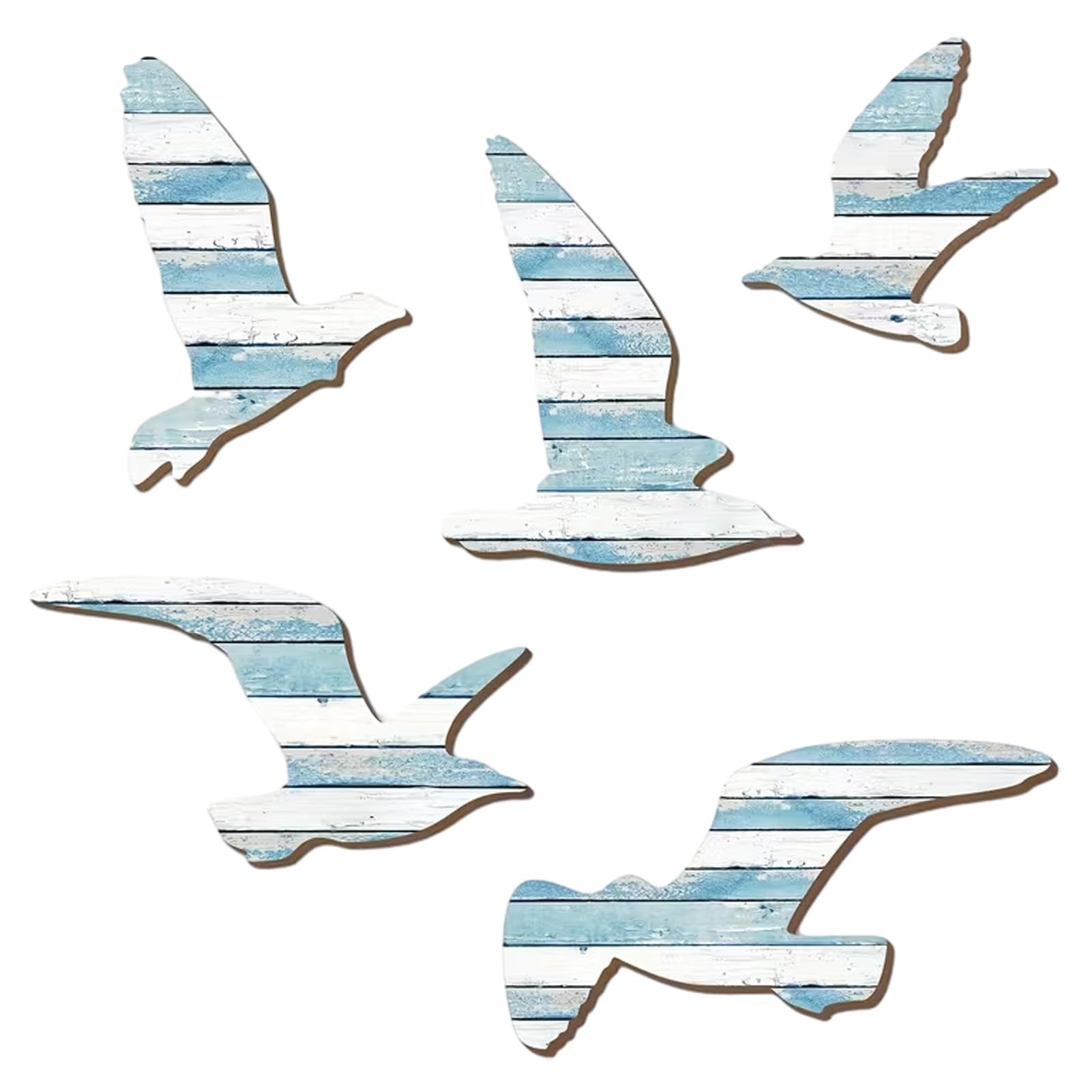 5 Pcs Seagull Beach Wall Art Nautical Coastal Themed Seagull Wall Decor Vintage Sea Birds Ocean Ornaments for Lake House