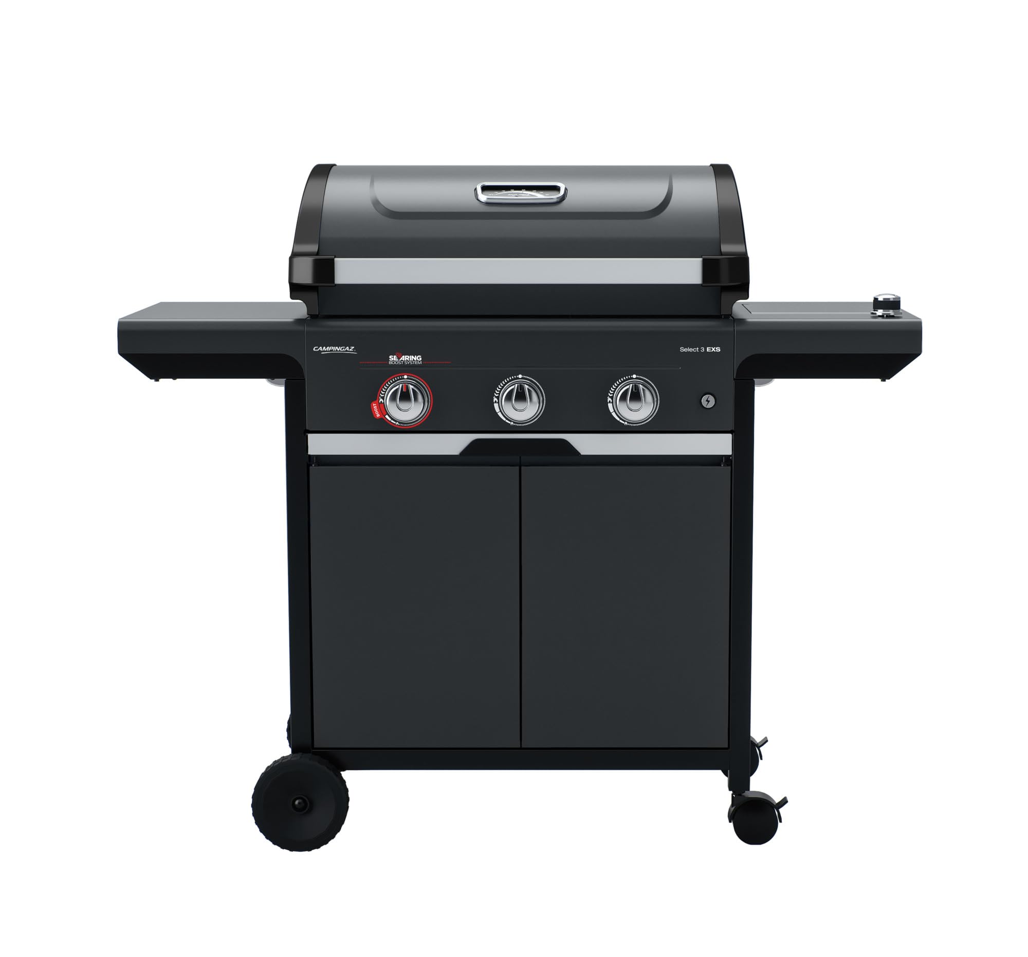 Campingaz Barbecue a Gas Select 3 EXS SBS con 3 Bruciatori Nero 2500 cmq | Searing Boost System, 2500 cm² cottura, InstaClean Aqua System, Accensione elettronica, Fornello laterale integrato