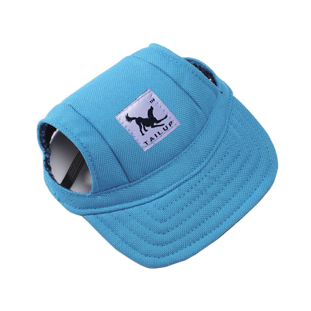 YZOTEK Small Dog Baseball Cap - Pet Outdoor Sports Sun Protection Hat, Summer Doggie Cat Leisure Sunblock Visor, Puppy Casual Oxford Fabric Canvas Outfit with Ear Holes and Adjustable Neck Strap