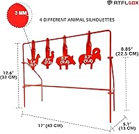 Vista 5 de Atflbox BB Gun Target Animal Silhouette Heavy Metal Spinning Pellet Airsoft Shooting Target para exteriores, clasificado para calibre .177 .20
