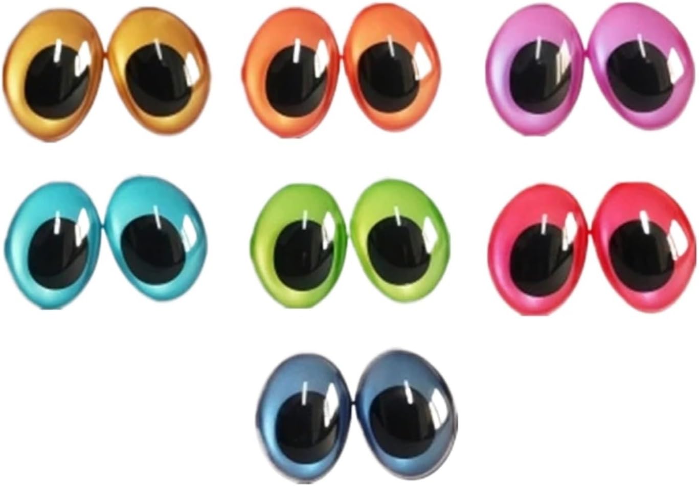 50 Pairs 3D Colorful Safety Eyes - Oval Shape Resin for Crochet DIY Doll Making and Stuffed Animal Projects(Golden,13x18mm)