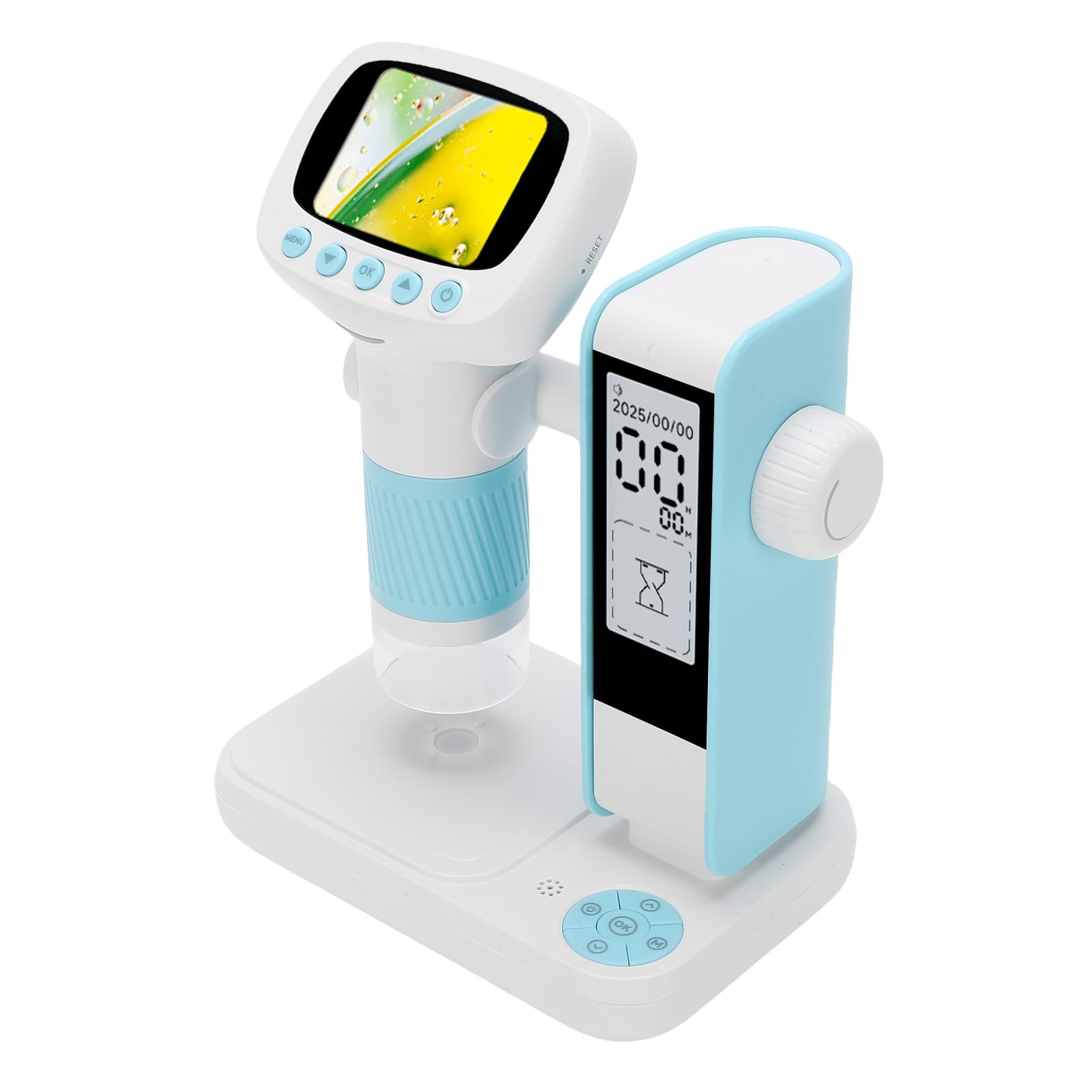 Topiky Kit Microscopio per Bambini, Microscopio Digitale 1080P HD con Supporto, Fotocamera Portatile e Timer, Microscopi Portatili da Esterno per Bambini, Blu CM5